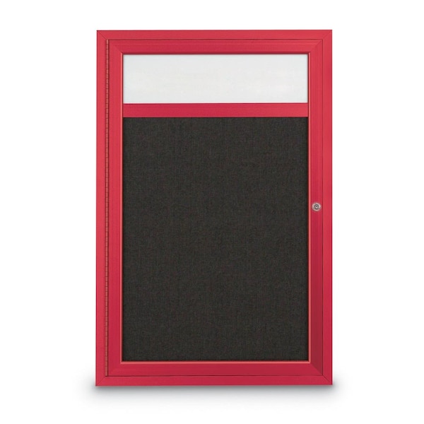 Slim Enclosed Corkboard, 30"x30", Bronze Alum Frame/Cloud